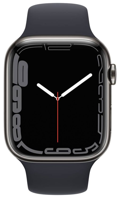 Apple Watch Series 7 GPS & Cellular 45mm Graphite Stainless Steel Case With Midnight Sport Band - Image 2