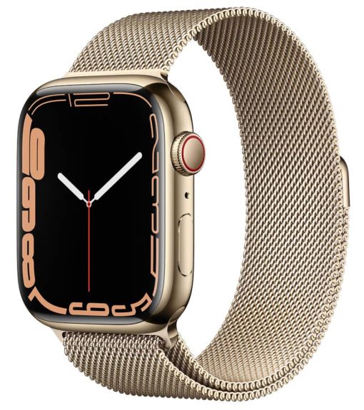 Apple Watch Series 7 GPS & Cellular 45mm Gold Stainless Steel Case With Gold Milanese Loop