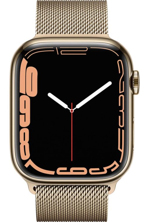 Apple Watch Series 7 GPS & Cellular 45mm Gold Stainless Steel Case With Gold Milanese Loop - Image 2