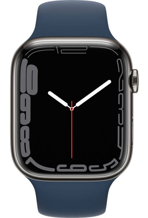 Apple Watch Series 7 GPS & Cellular 45mm Graphite Stainless Steel Case With Abyss Blue Sport Band - Image 2