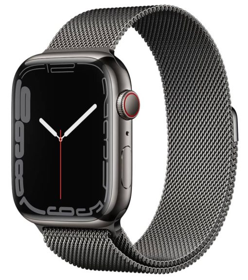 Apple Watch Series 7 GPS & Cellular 45mm Graphite Stainless Steel Case With Graphite Milanese Loop