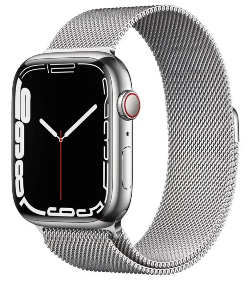 Apple Watch Series 7 GPS & Cellular 45mm Silver Stainless Steel Case With Silver Milanese Loop