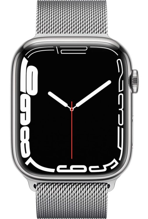 Apple Watch Series 7 GPS & Cellular 45mm Silver Stainless Steel Case With Silver Milanese Loop - Image 2