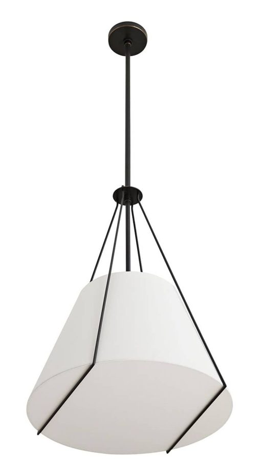 Arteriors Heloise Bronze Steel White Linen Pendant - Image 5