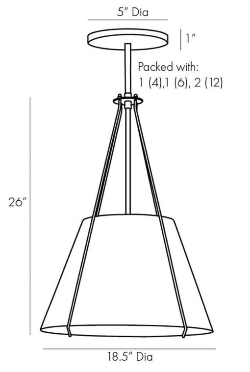 Arteriors Heloise Bronze Steel White Linen Pendant - Image 8