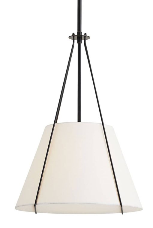 Arteriors Heloise Bronze Steel White Linen Pendant - Image 2