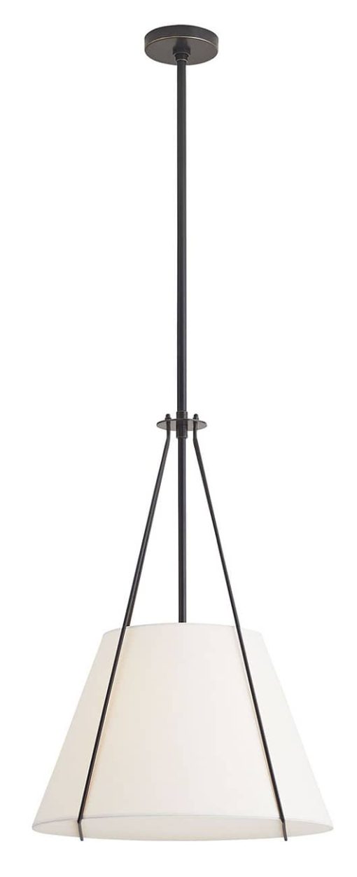 Arteriors Heloise Bronze Steel White Linen Pendant - Image 3
