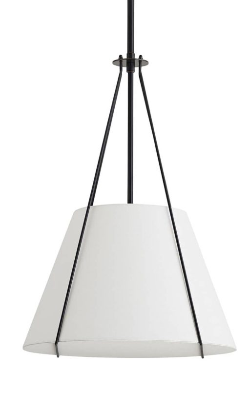 Arteriors Heloise Bronze Steel White Linen Pendant