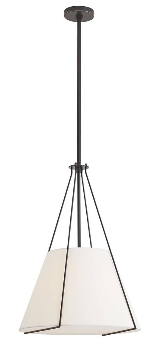 Arteriors Heloise Bronze Steel White Linen Pendant - Image 4