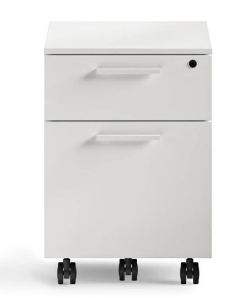 BDI Linea Satin White Mobile File Pedestal - Image 3