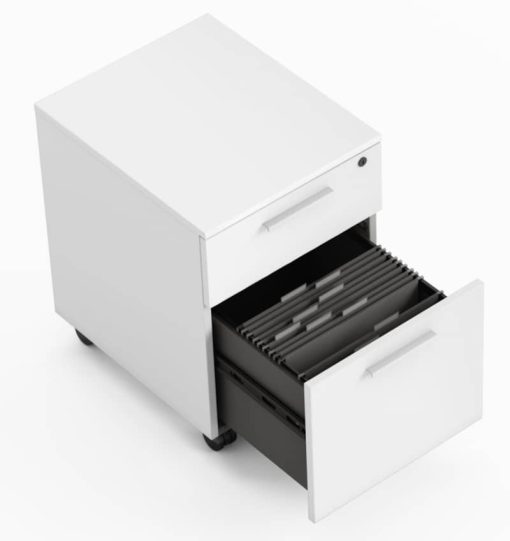 BDI Linea Satin White Mobile File Pedestal - Image 5