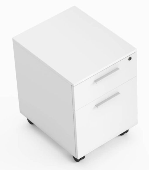 BDI Linea Satin White Mobile File Pedestal - Image 4