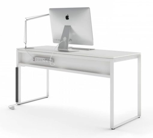 BDI Linea Satin White Work Desk - Image 6
