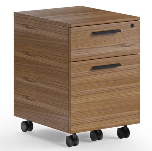 BDI Linea Natural Walnut Mobile File Pedestal