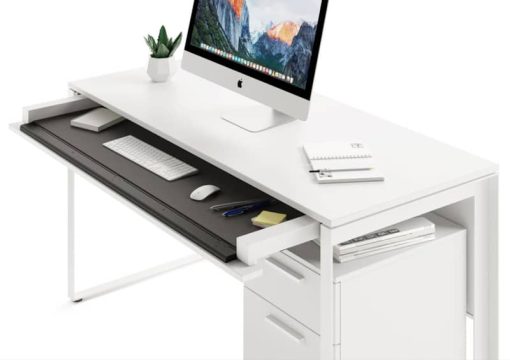 BDI Linea Satin White Console Desk - Image 6