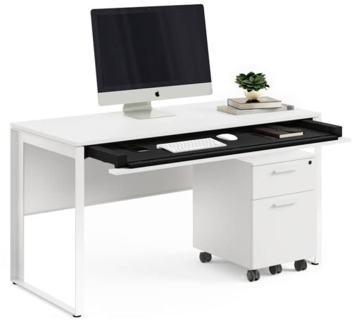 BDI Linea Satin White Office Desk - Image 7