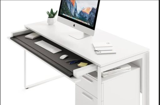 BDI Linea Satin White Office Desk - Image 8