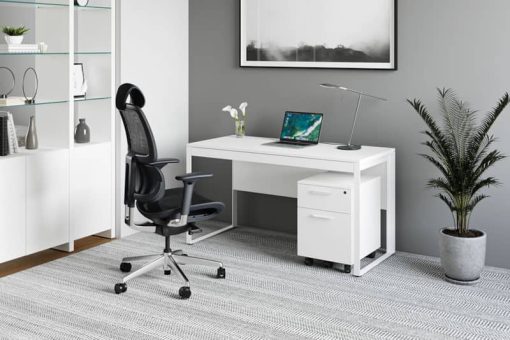 BDI Linea Satin White Office Desk - Image 2