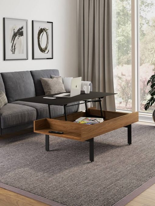 BDI Reveal 1192 Natural Walnut Lift Coffee Table - Image 5