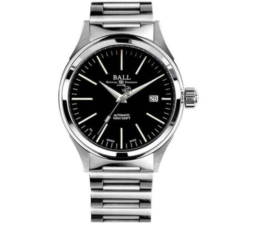 Ball Fireman Enterprise Stainless Steel Watch, Black Dial, 40mm