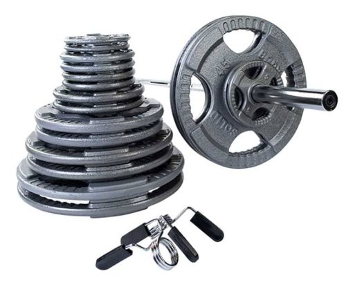 Body-Solid 400 lb Cast Iron Grip Olympic Set