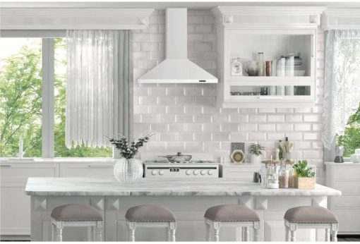 Broan Elite EW48 Series 30" White Pyramidal Chimney Range Hood - Image 4