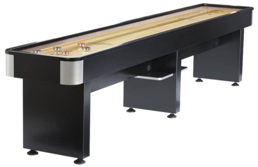 Brunswick Delray II 12' Matte Black Shuffleboard Table (2 Piece Board)
