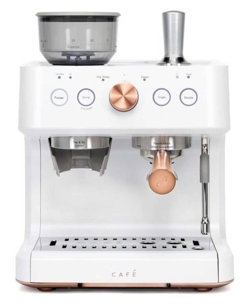 Cafe Bellissimo Matte White Semi Automatic Espresso Machine