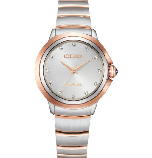 Citizen Ceci Eco-Drive Silver-Tone Dial Two-Tone Stainless Steel IP Watch, 32mm