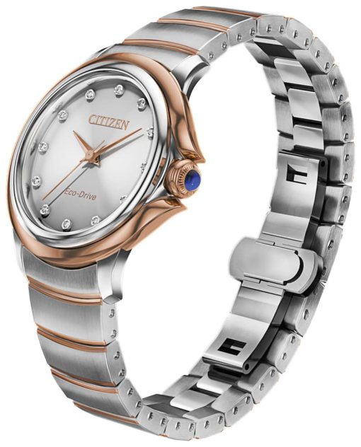 Citizen Ceci Eco-Drive Silver-Tone Dial Two-Tone Stainless Steel IP Watch, 32mm - Image 2