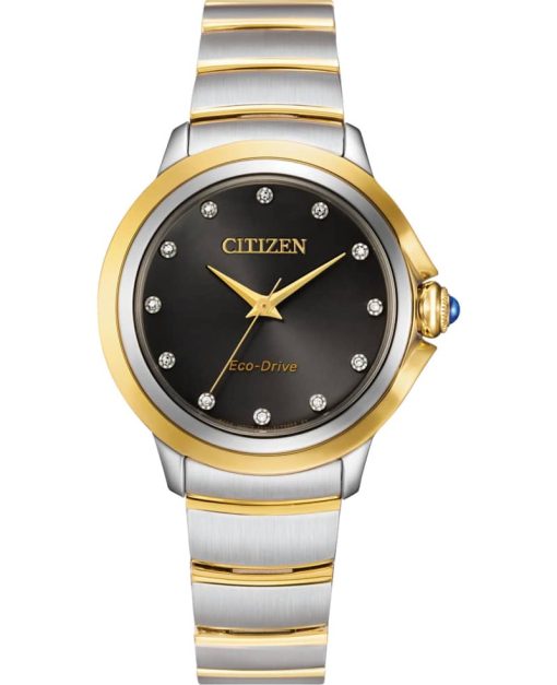 Citizen Ceci Two-Tone Stainless Steel Bracelet, Black Dial Watch, 32mm