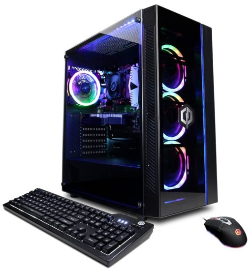 CyberPowerPC Gamer Master Black Gaming Desktop AMD Ryzen 3 4100 8GB RAM 500GB SSD, NVIDIA GeForce RTX 3050