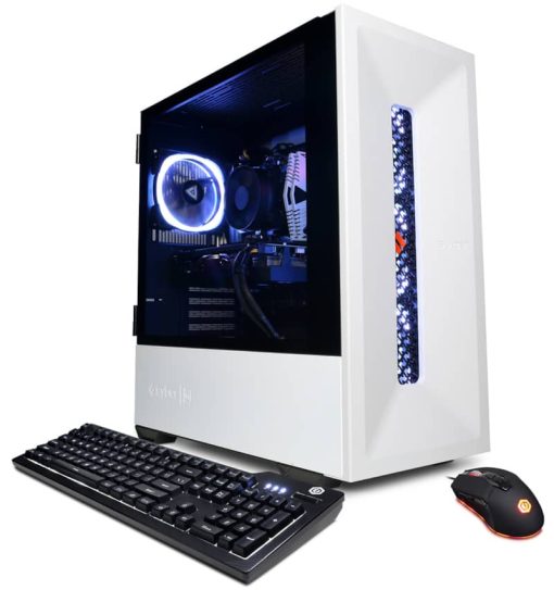 CyberPowerPC Gamer Master White Gaming Desktop AMD Ryzen 5 5600G 16GB RAM 500GB SSD + 2TB HDD, NVIDIA GeForce RTX 3060