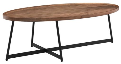 Euro Style Niklaus American Walnut 47" Oval Coffee Table - Image 2