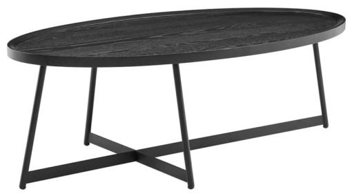 Euro Style Niklaus Black Ash 47" Oval Coffee Table - Image 2