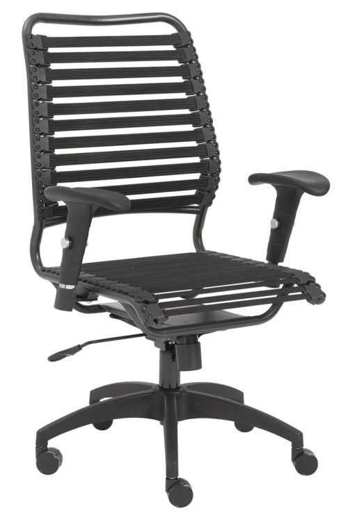 Euro Style Baba Flat Black High Back Office Chair