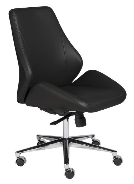 Euro Style Bergen Black Low Back Office Chair w/o Armrests