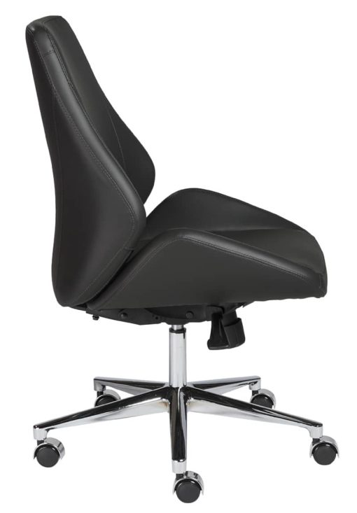 Euro Style Bergen Black Low Back Office Chair w/o Armrests - Image 3