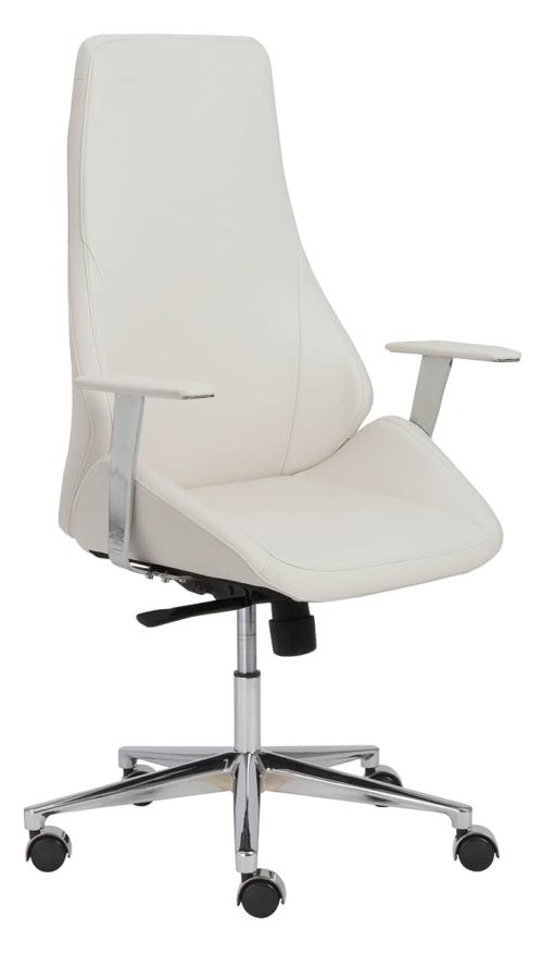 Euro Style Bergen White High Back Office Chair