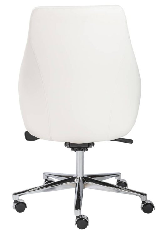 Euro Style Bergen White Low Back Office Chair w/o Armrests - Image 5