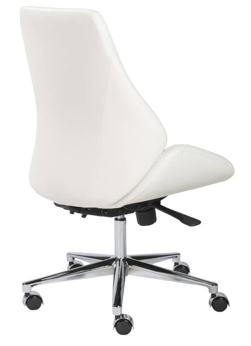 Euro Style Bergen White Low Back Office Chair w/o Armrests - Image 4