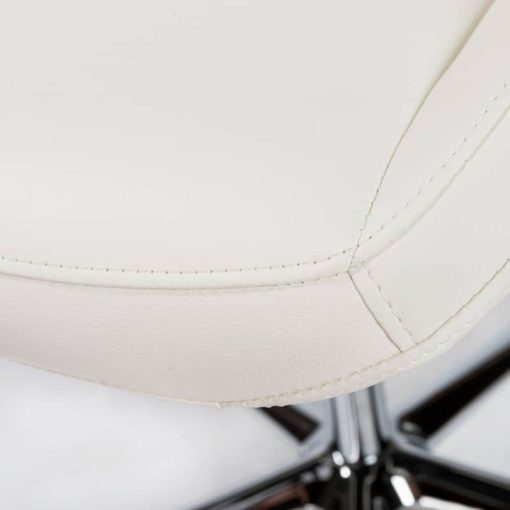 Euro Style Bergen White Low Back Office Chair w/o Armrests - Image 6