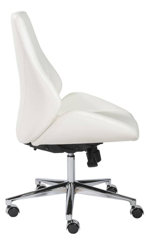 Euro Style Bergen White Low Back Office Chair w/o Armrests - Image 3