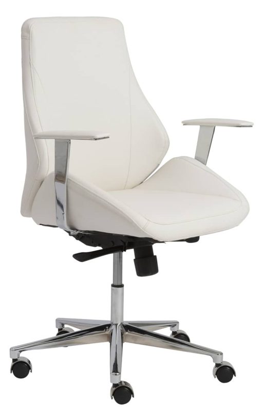 Euro Style Bergen White Low Back Office Chair