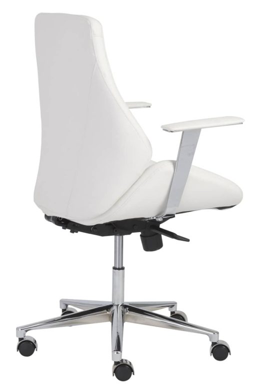 Euro Style Bergen White Low Back Office Chair - Image 4