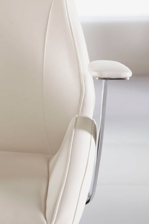 Euro Style Bergen White Low Back Office Chair - Image 6