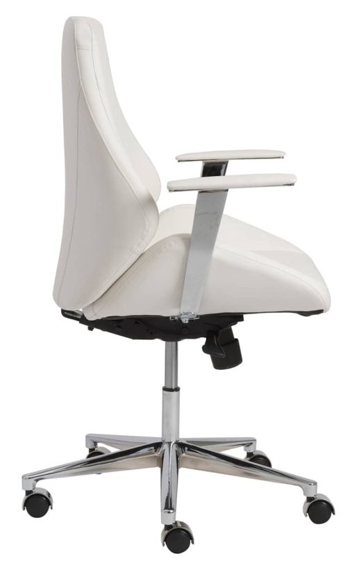 Euro Style Bergen White Low Back Office Chair - Image 3