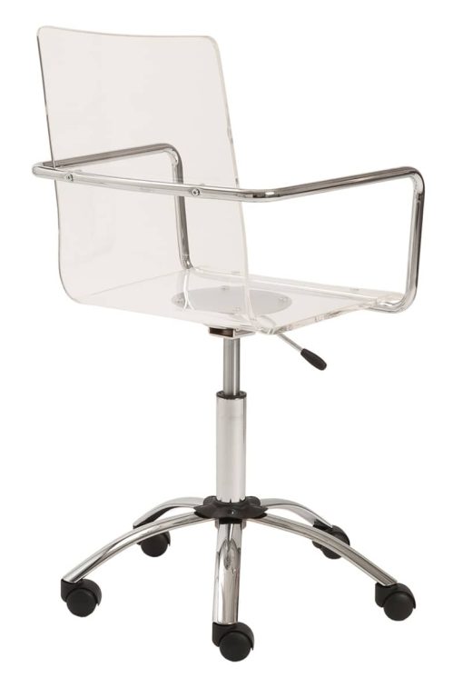 Euro Style Chloe Clear Office Chair w/ Armrests - Image 4