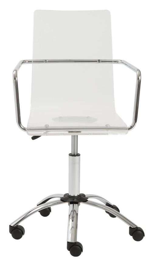 Euro Style Chloe Clear Office Chair w/ Armrests - Image 2