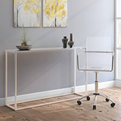 Euro Style Chloe Clear Office Chair w/ Armrests - Image 5